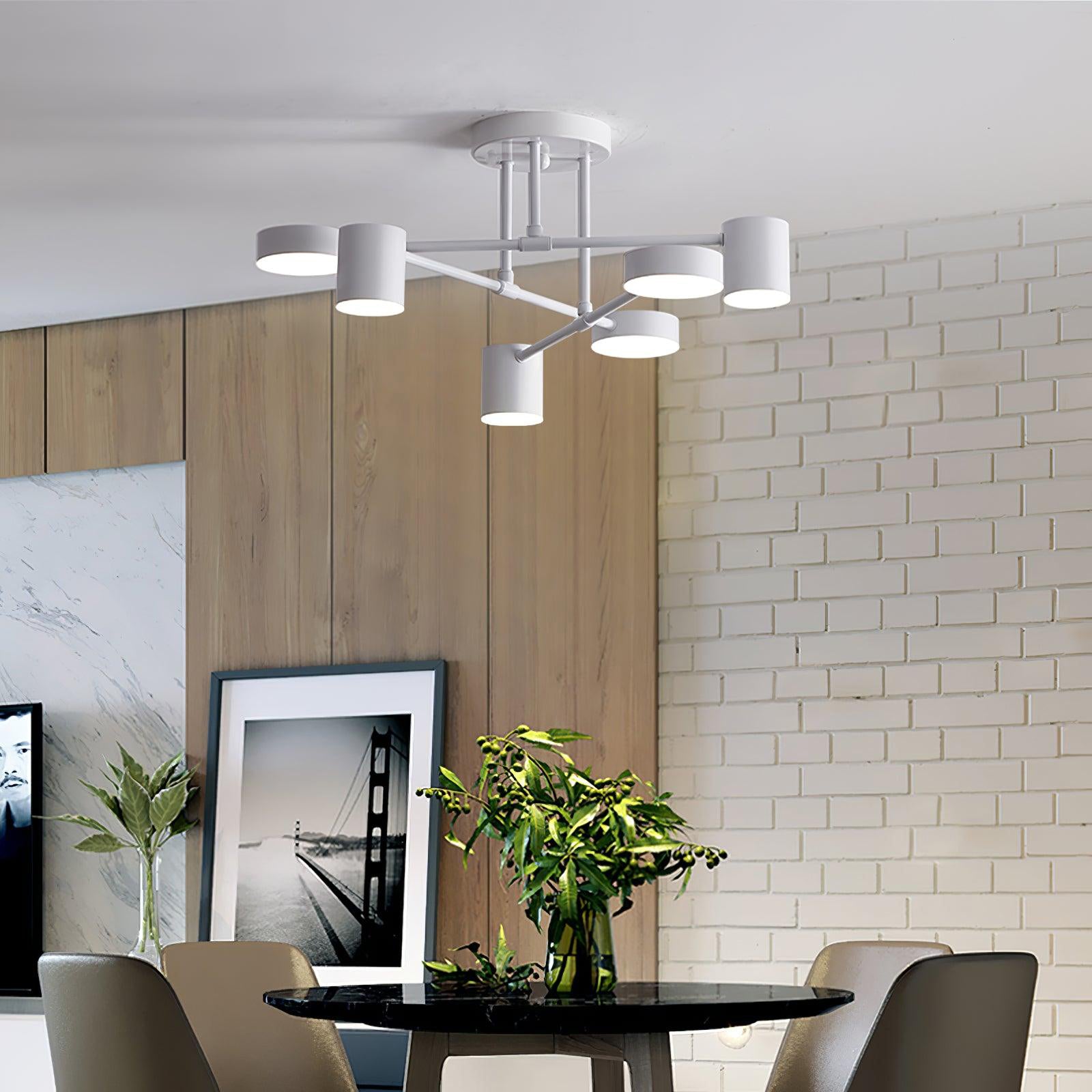 Nivora - Plafonnier globe Sputnik en laiton LED 6 lumières