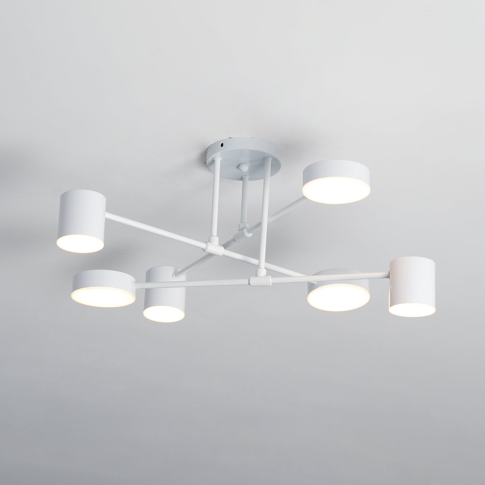 Nivora - Plafonnier globe Sputnik en laiton LED 6 lumières