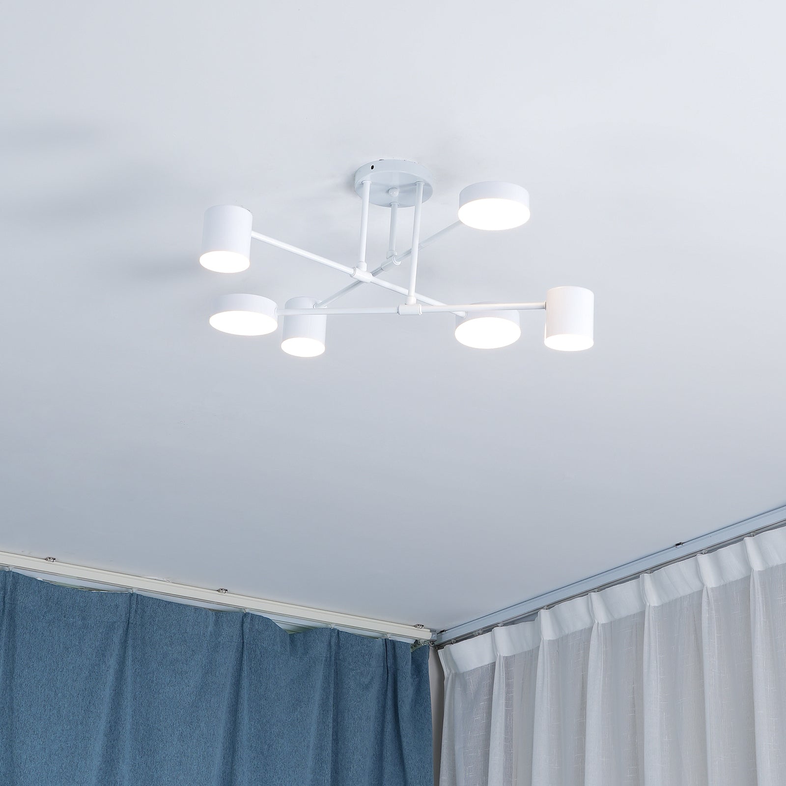 Nivora - Plafonnier globe Sputnik en laiton LED 6 lumières
