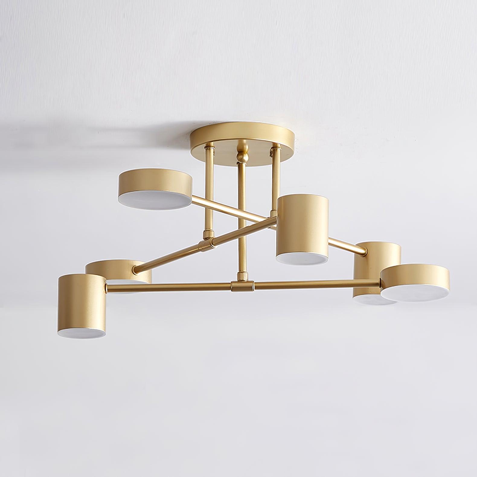 Nivora - Plafonnier globe Sputnik en laiton LED 6 lumières