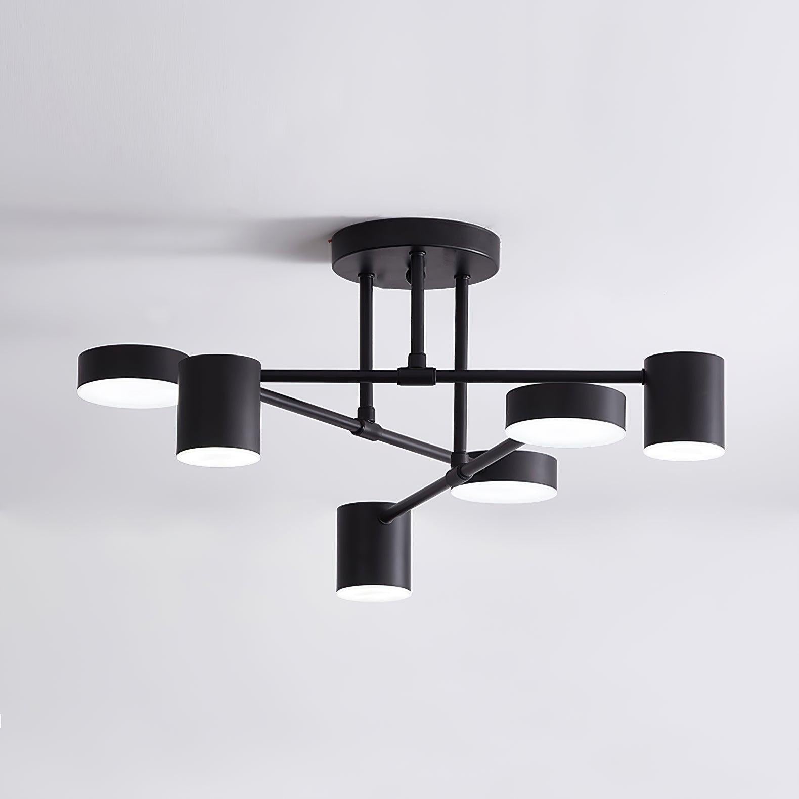 Nivora - Plafonnier globe Sputnik en laiton LED 6 lumières