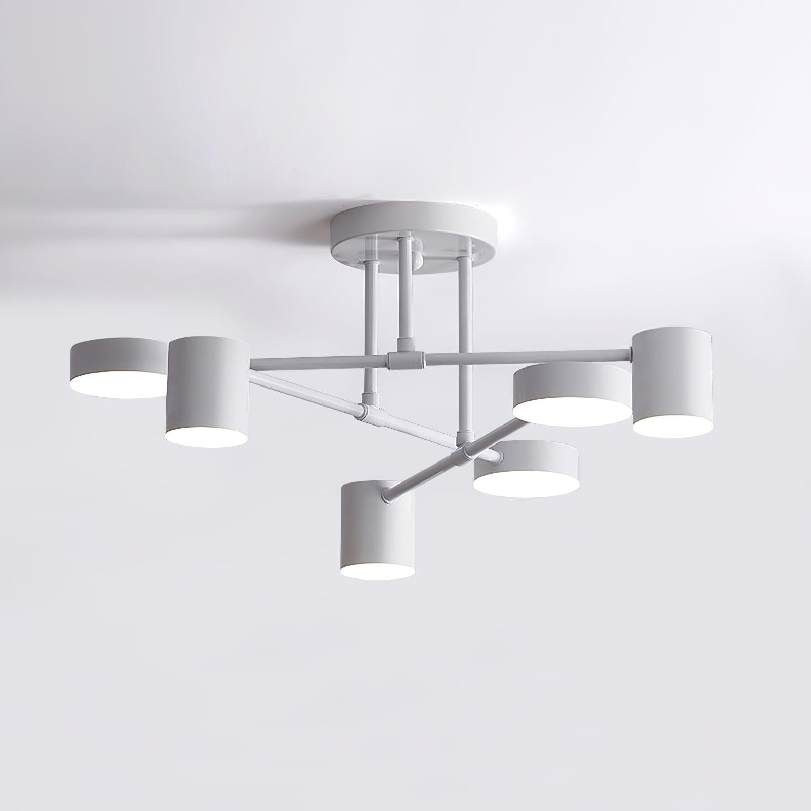 Nivora - Plafonnier globe Sputnik en laiton LED 6 lumières