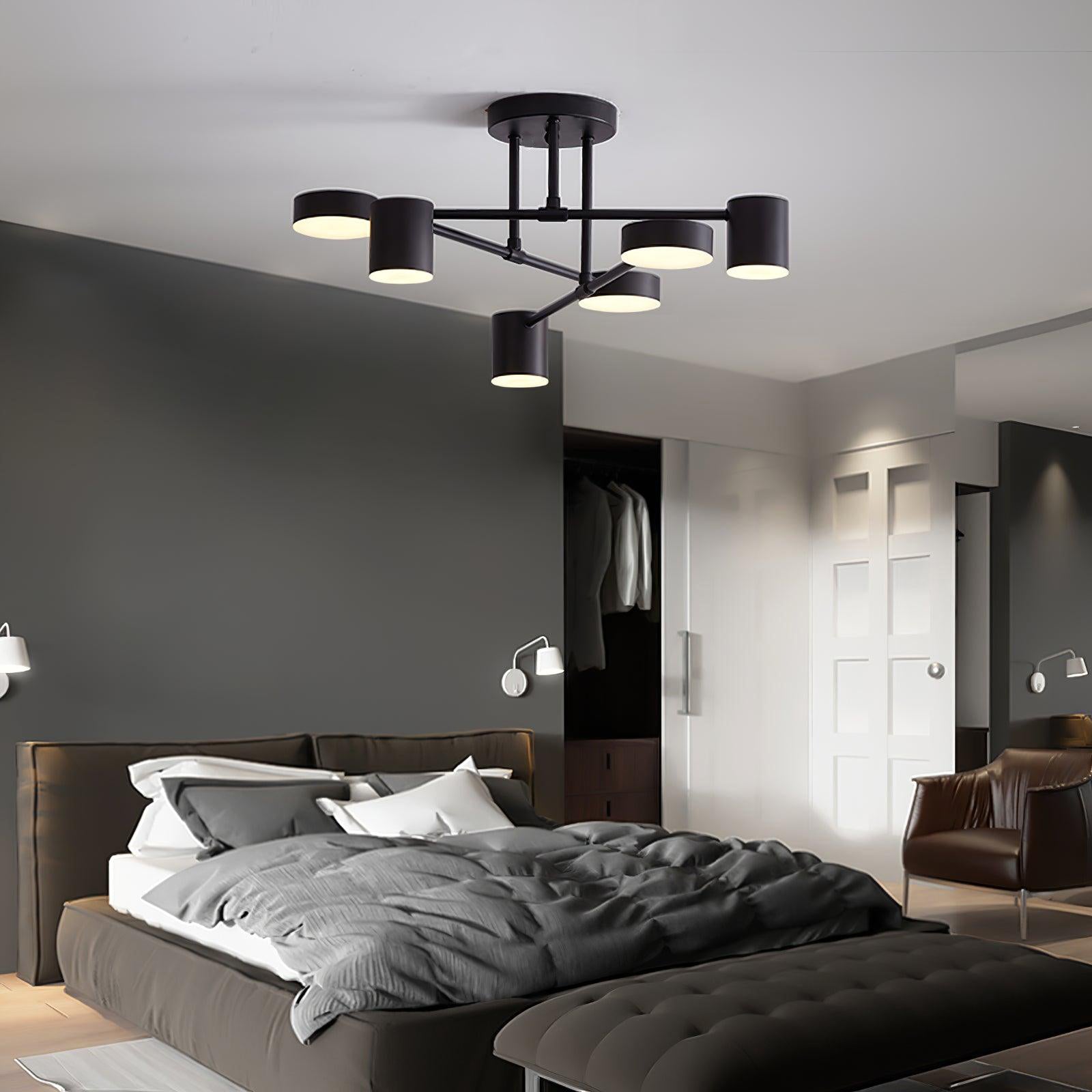 Nivora - Plafonnier globe Sputnik en laiton LED 6 lumières