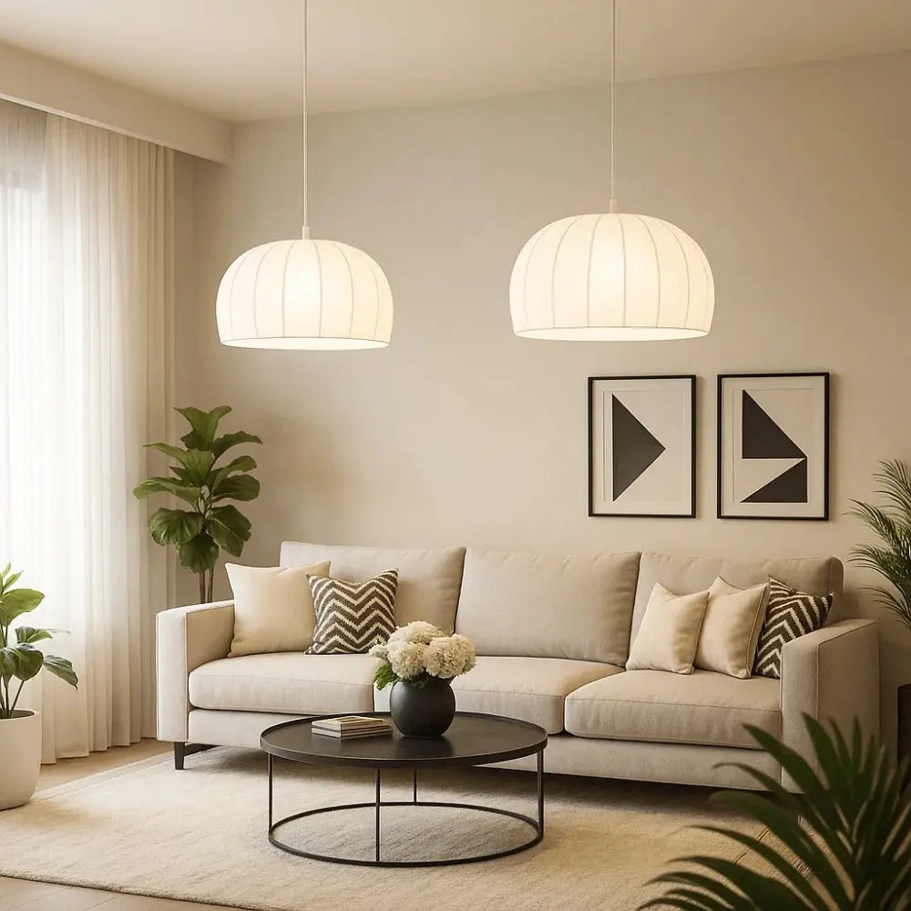 Albeora - Lampada a sospensione bohemien intrecciata bianca
