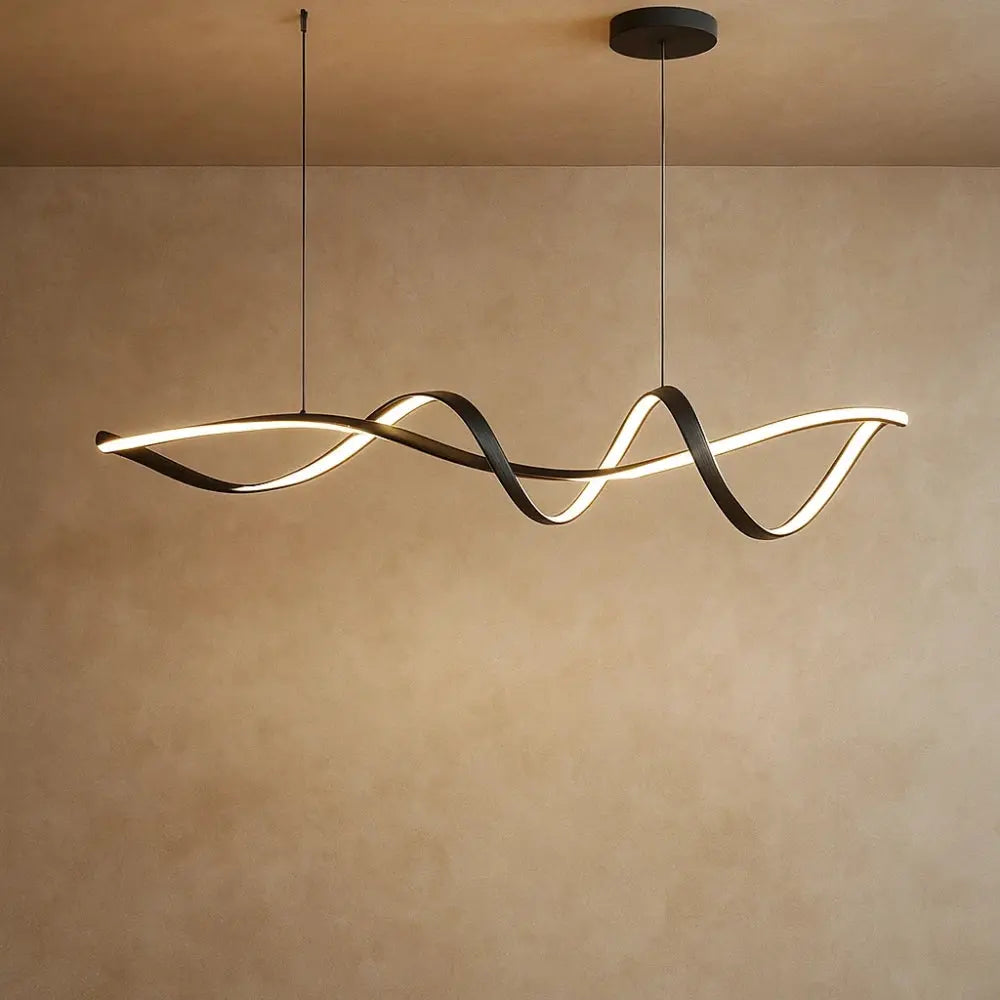 Solveran - Suspension LED noire brillante moderne