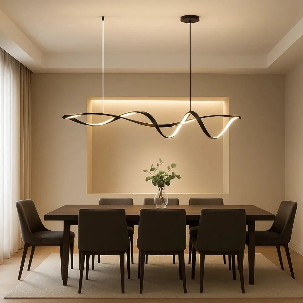 Solveran - Suspension LED noire brillante moderne