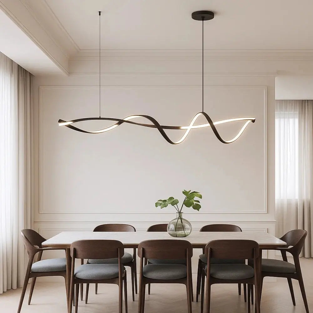 Solveran - Suspension LED noire brillante moderne