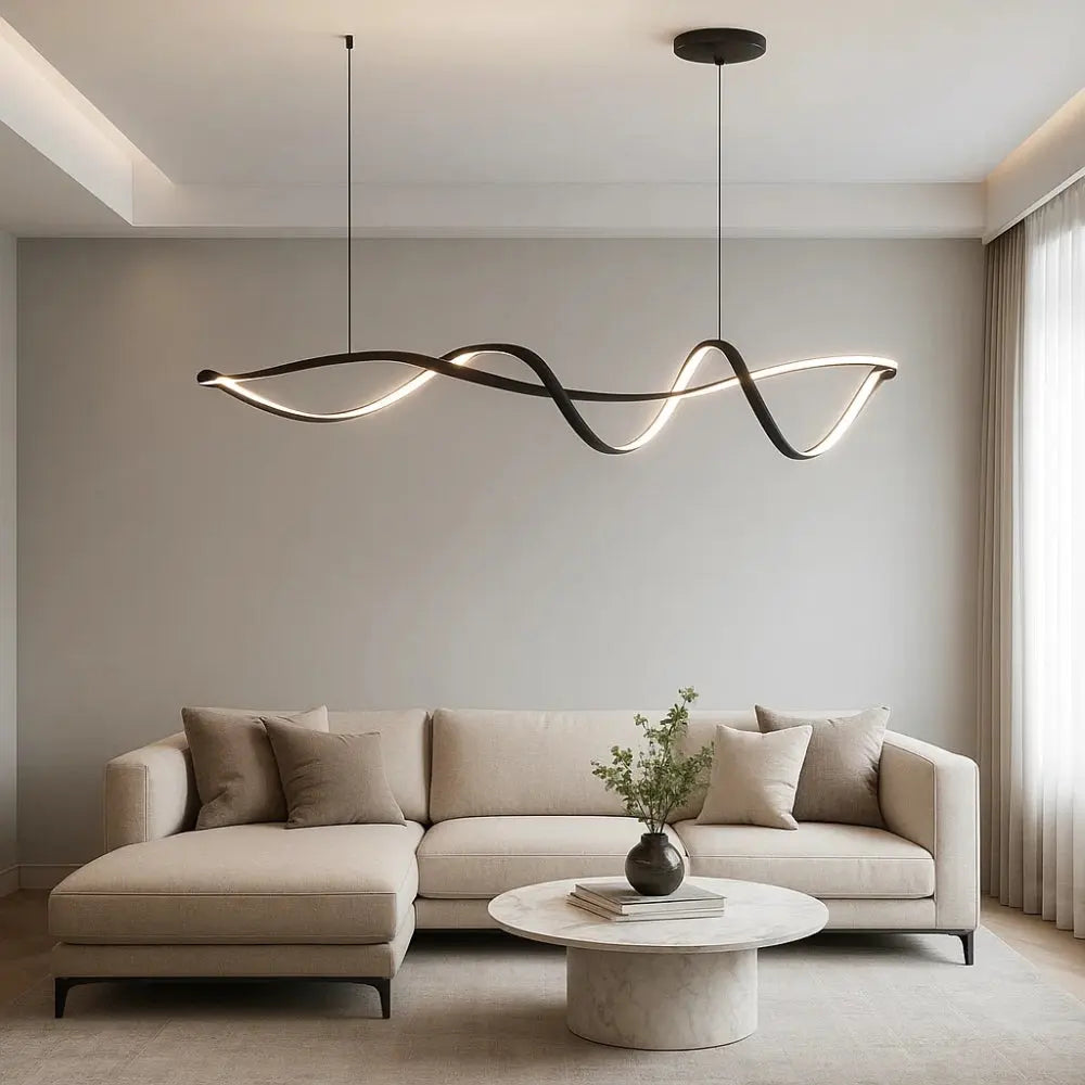 Solveran - Suspension LED noire brillante moderne