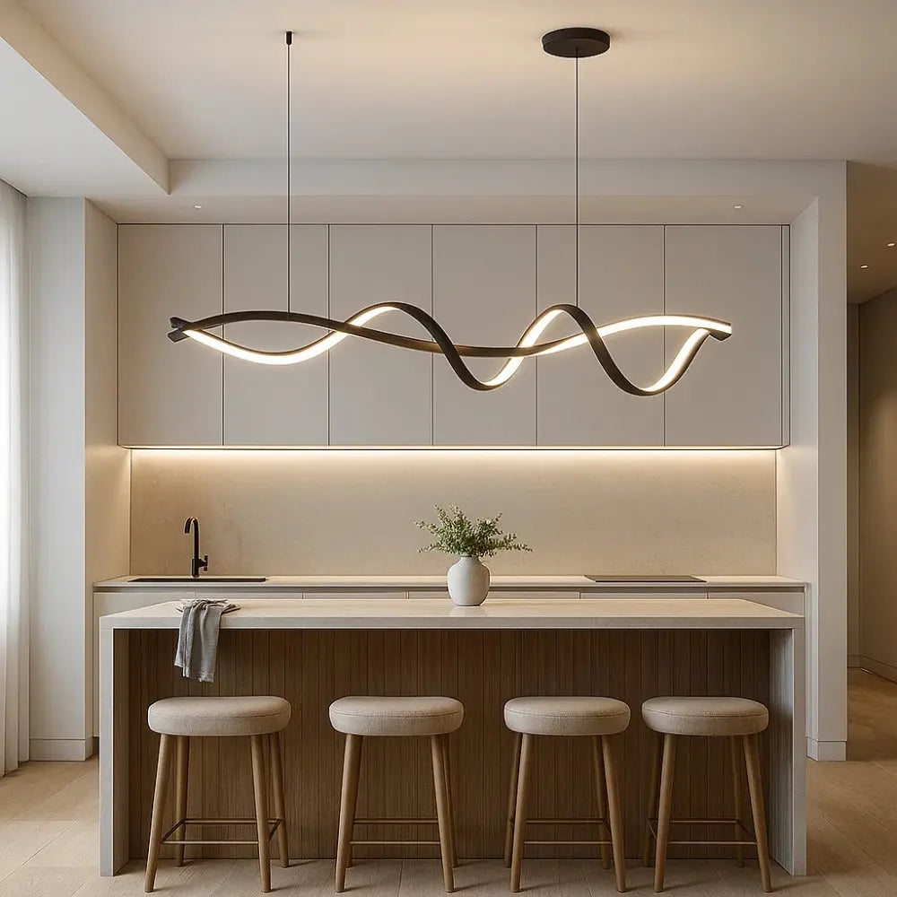 Solveran - Suspension LED noire brillante moderne