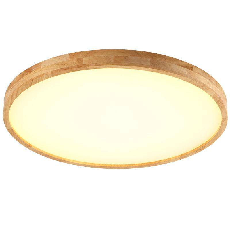 Nevek – Lampada da soffitto LED rotonda ultra piatta in legno