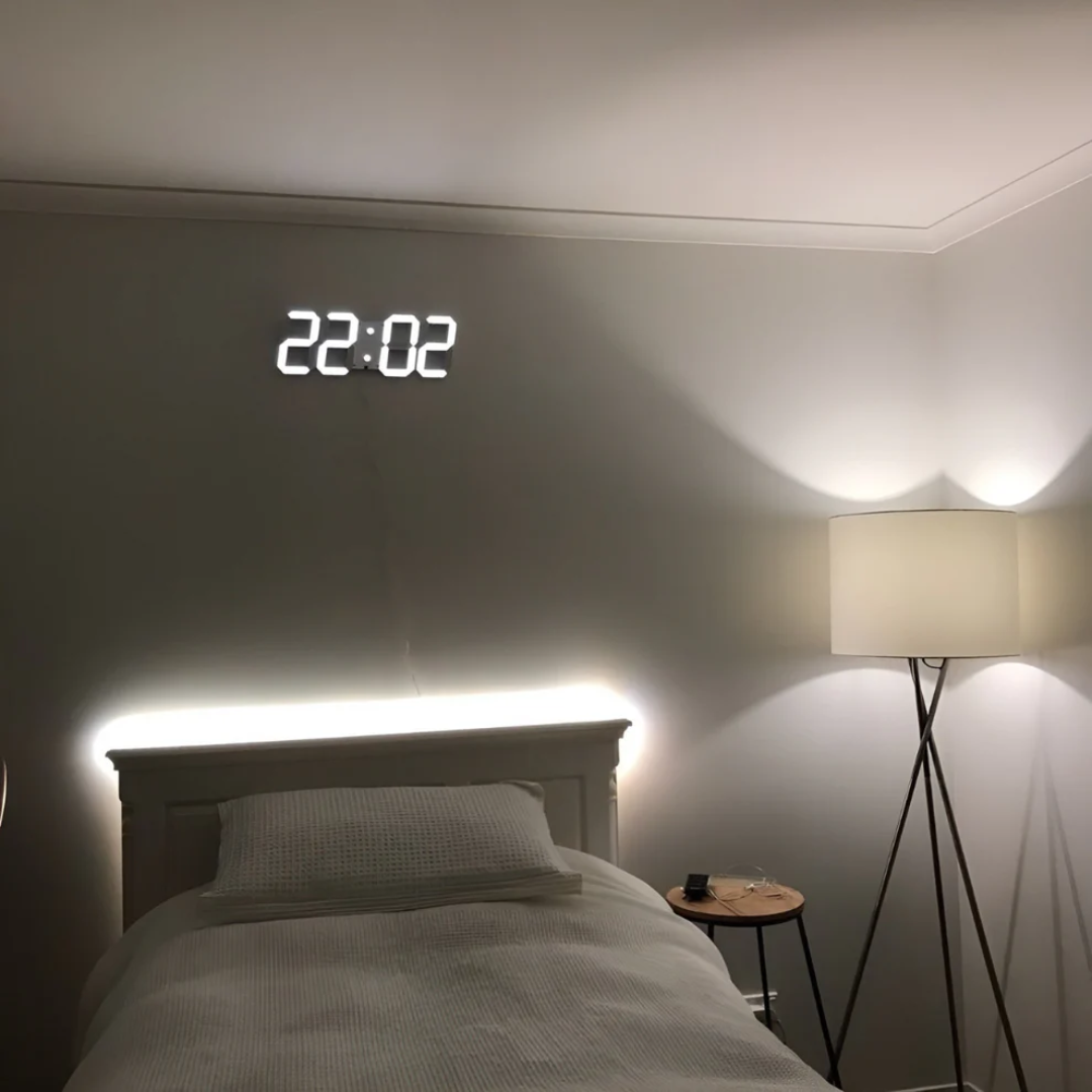 Vevora – Horloge murale numérique LED 3D avec USB