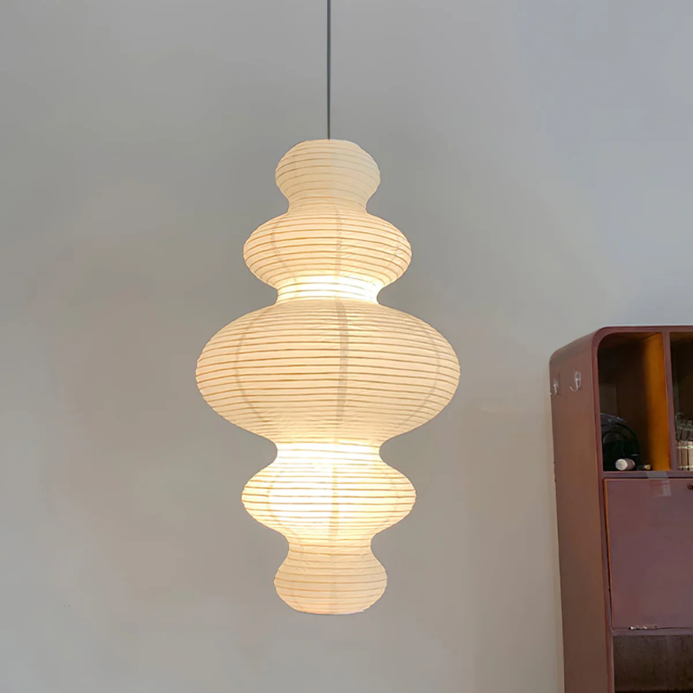 Akaria - Lampada a sospensione in carta di riso artigianale per illuminazione cucina