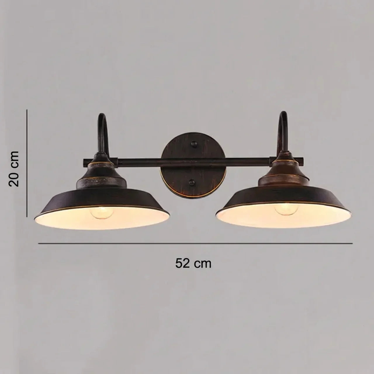 Damora – Applique da parete industriale vintage a cupola, 1 luce