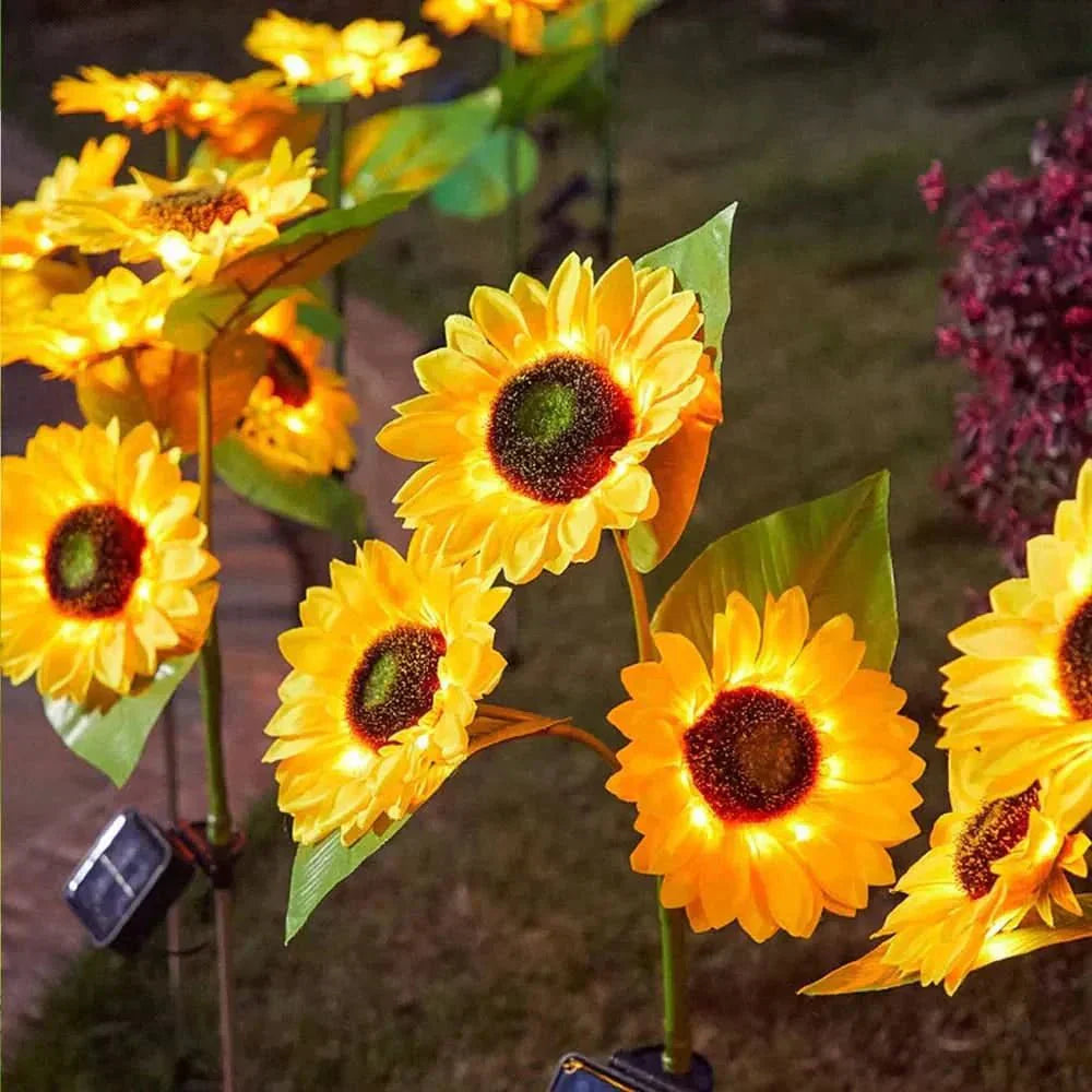 Solavelle – Lampada da giardino solare LED vintage a girasole