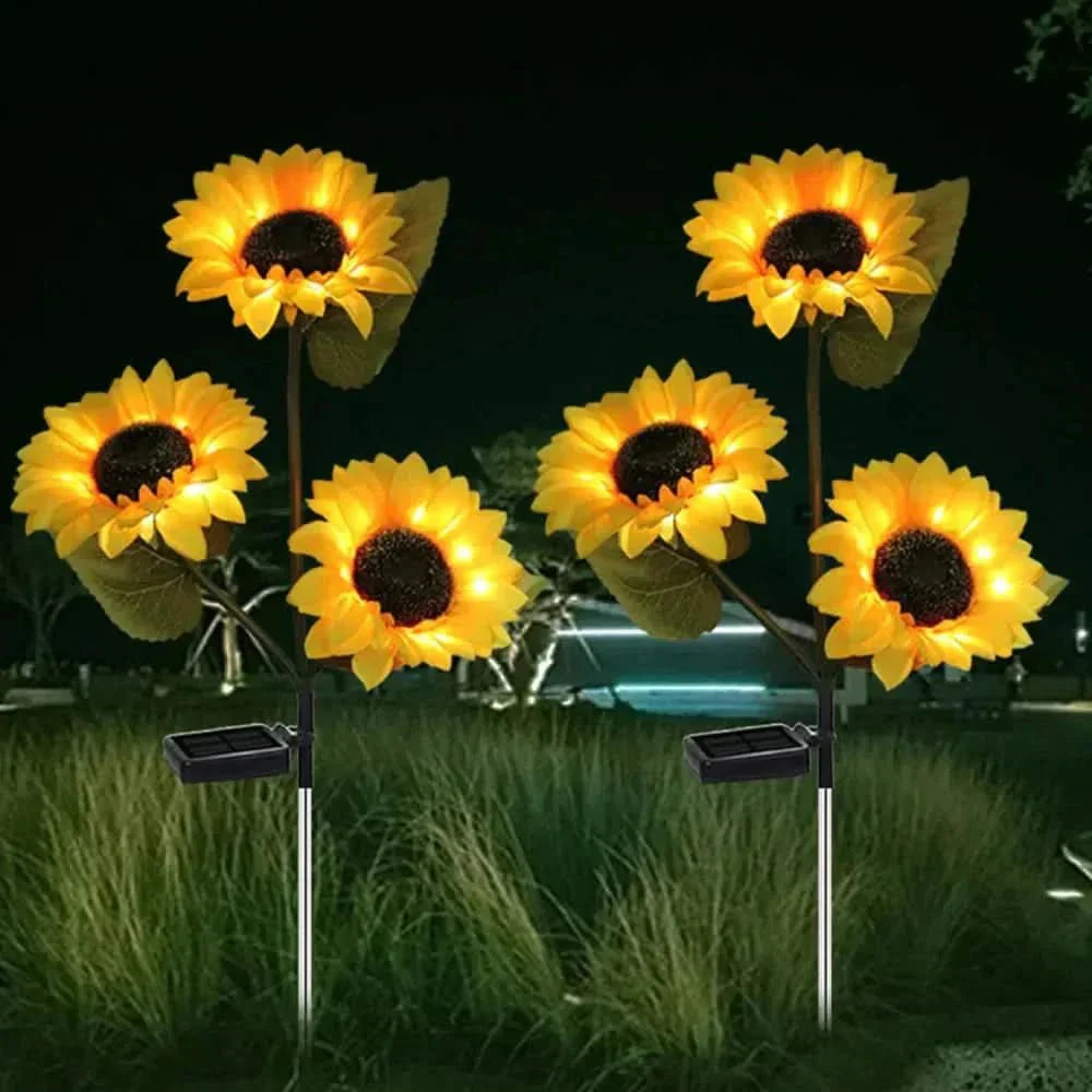 Solavelle – Lampada da giardino solare LED vintage a girasole