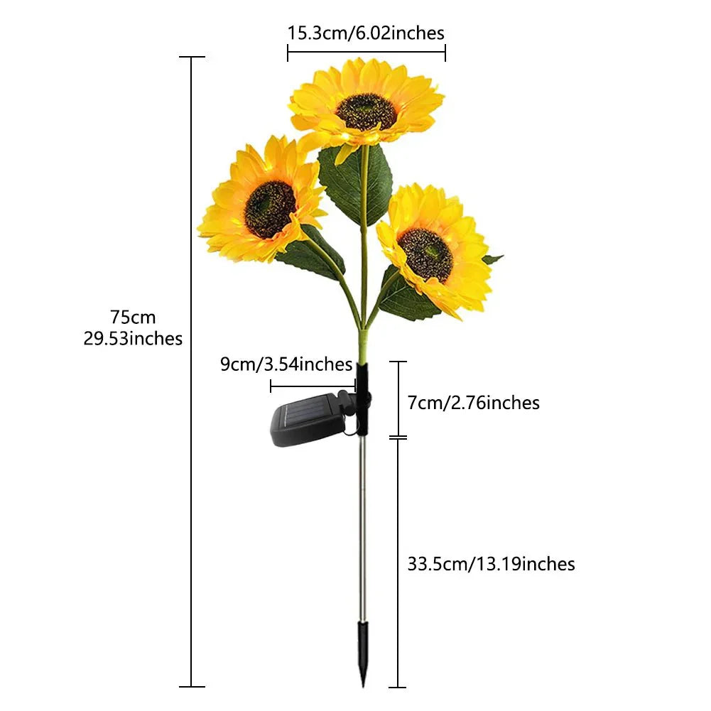Solavelle – Lampada da giardino solare LED vintage a girasole