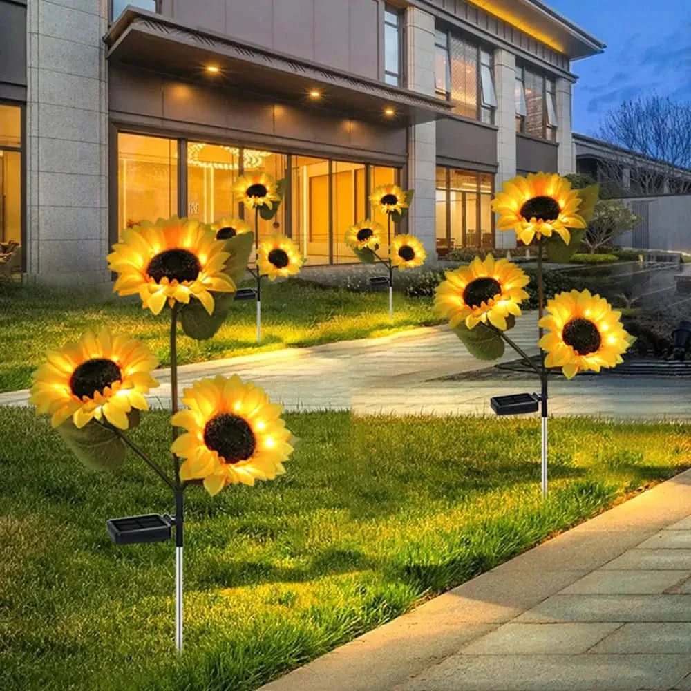 Solavelle – Luz solar LED vintage para estaca con diseño de girasol