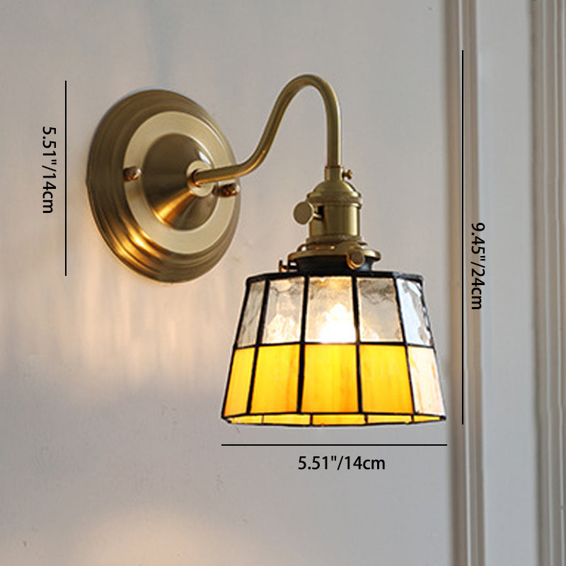 Aurelium – Applique da parete vintage in ottone con vetro Tiffany