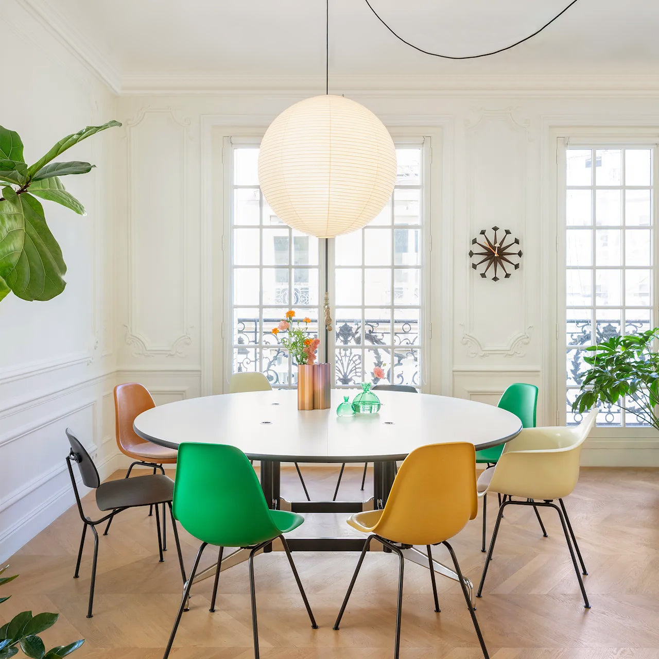 Braylune - Lampada a sospensione da soffitto in carta washi e bambù