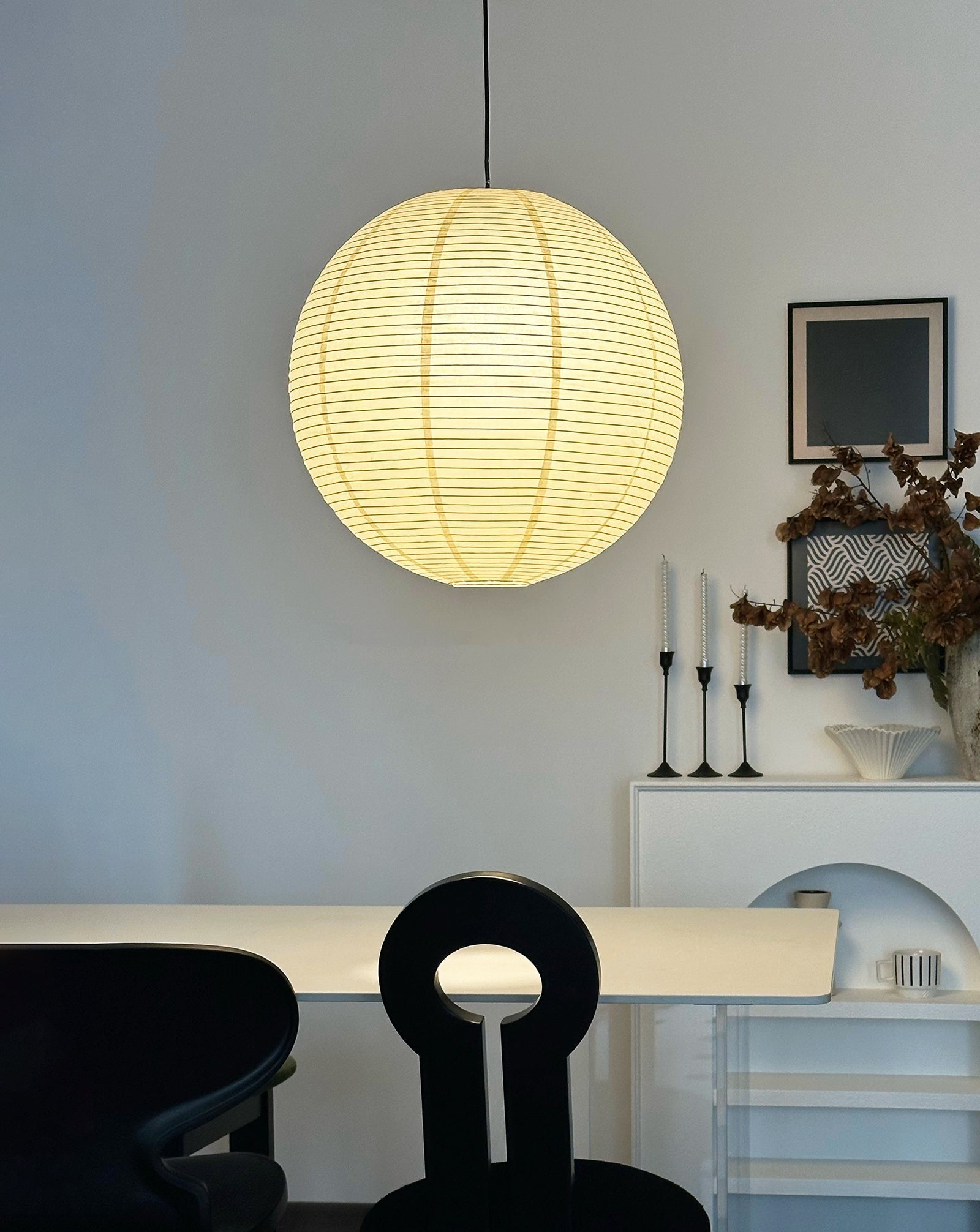 Braylune - Lampada a sospensione da soffitto in carta washi e bambù