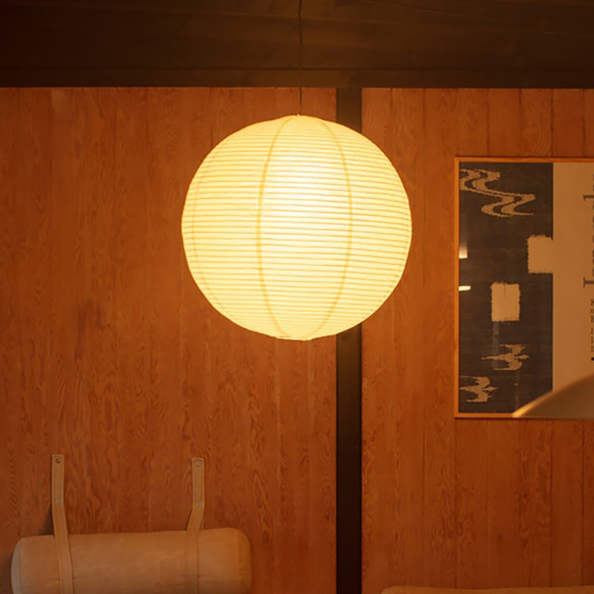 Braylune - Lampada a sospensione da soffitto in carta washi e bambù