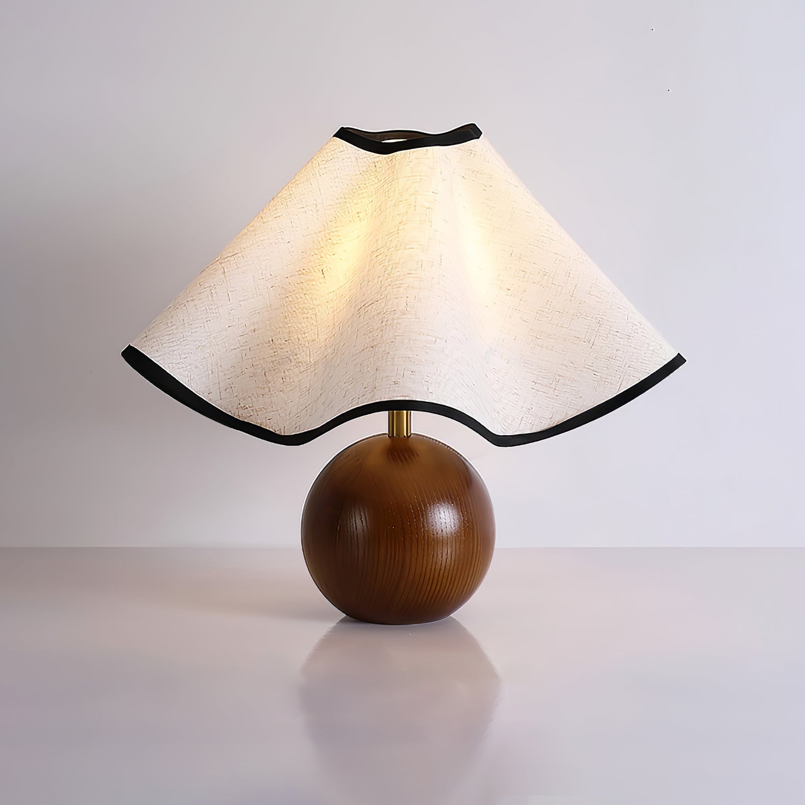 Mirelle - Lampe de table avec abat-jour en tissu motif crête de vague