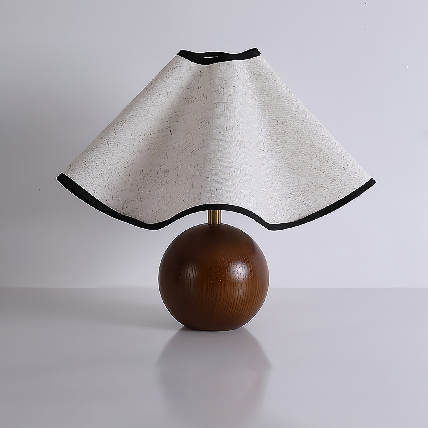 Mirelle - Lampe de table avec abat-jour en tissu motif crête de vague