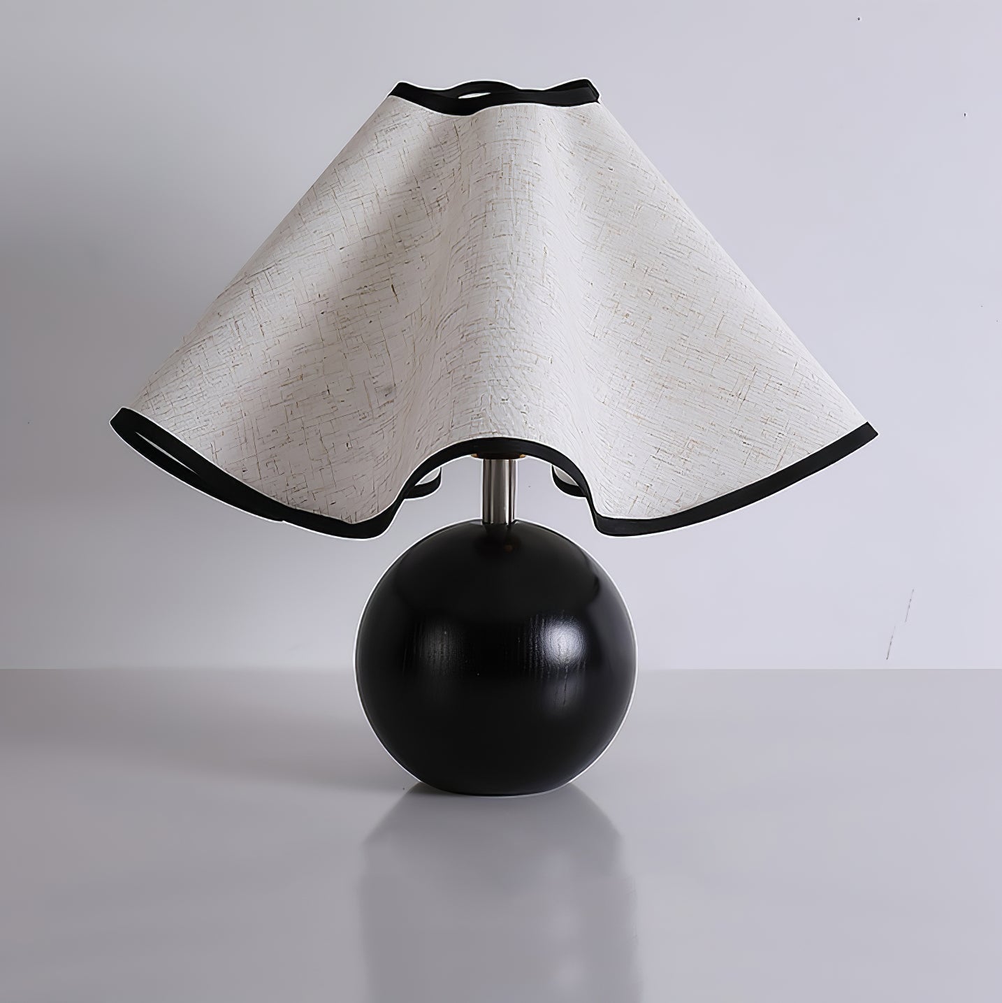 Mirelle - Lampe de table avec abat-jour en tissu motif crête de vague