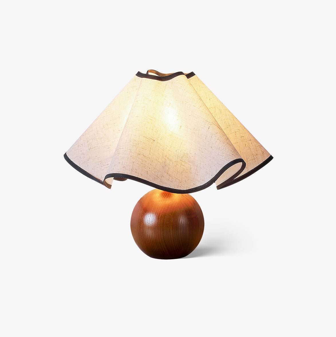 Mirelle - Lampe de table avec abat-jour en tissu motif crête de vague