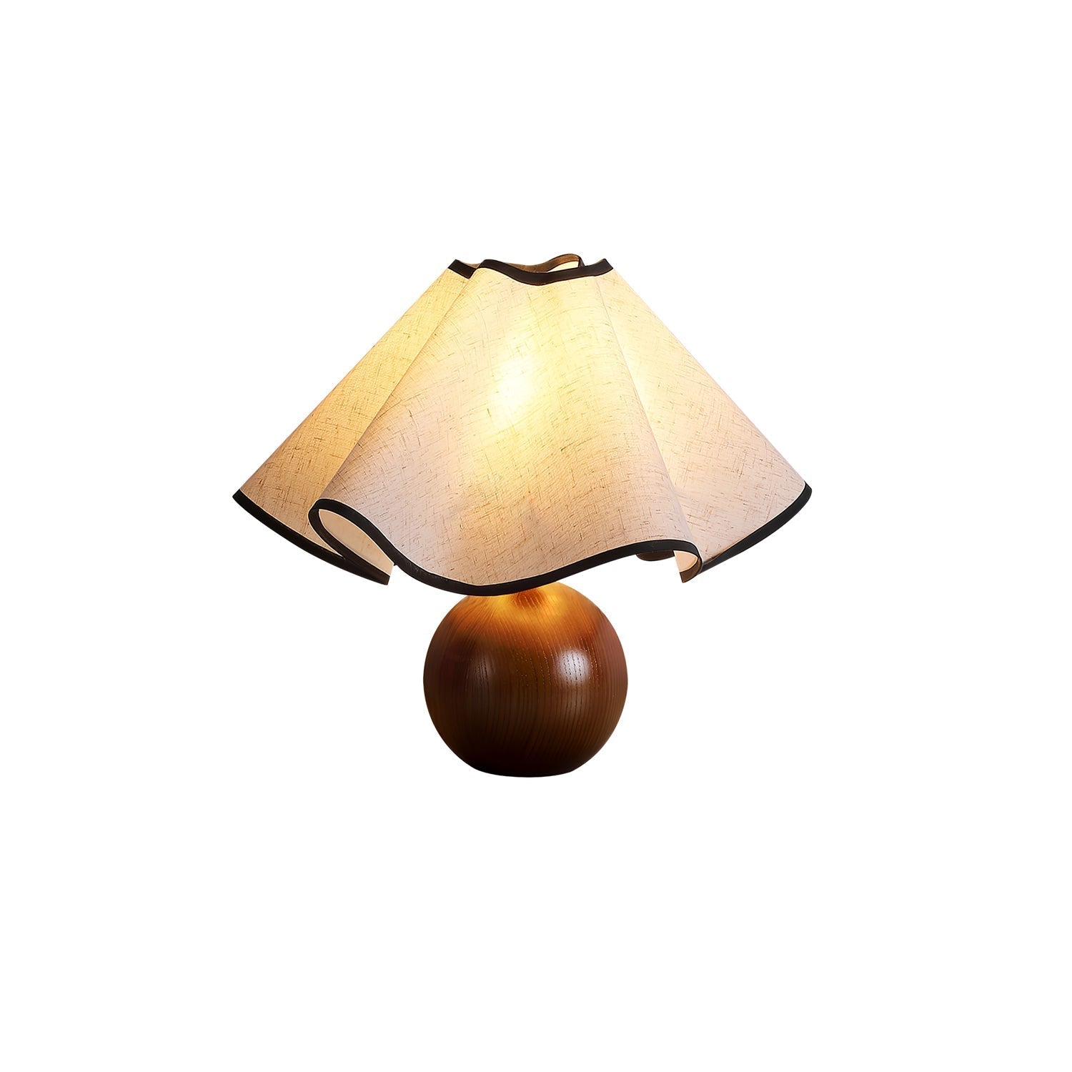 Mirelle - Lampe de table avec abat-jour en tissu motif crête de vague