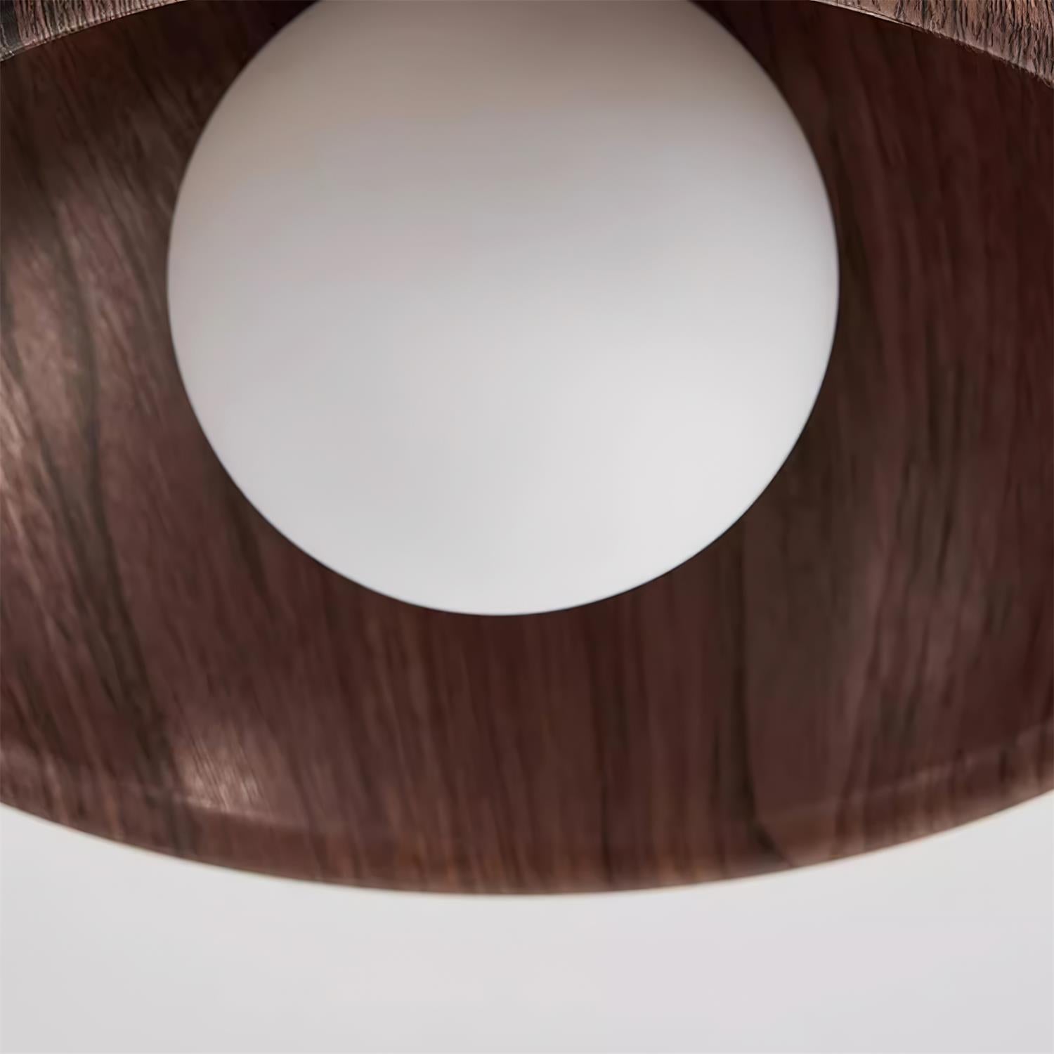 Round Wood Flush Mount Minimalist LED Ceiling Light - Image 11