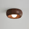 Round Wood Flush Mount Minimalist LED Ceiling Light