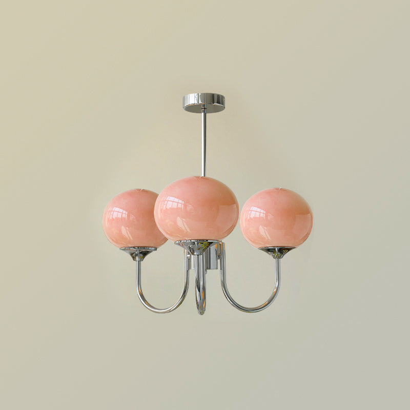 Piora - Lustre à bulles en verre rose
