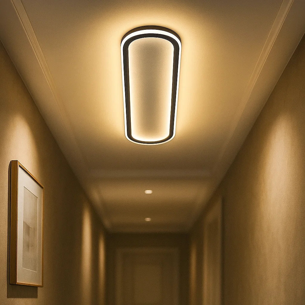 Lunavel – Plafonnier LED ovale pour couloir