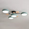 Modern LED Round Iron Semi Flush Chandelier Contemporary Ceiling Light