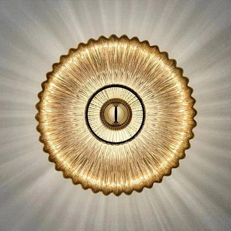 Marian – Applique murale moderne en verre avec abat-jour ondulé