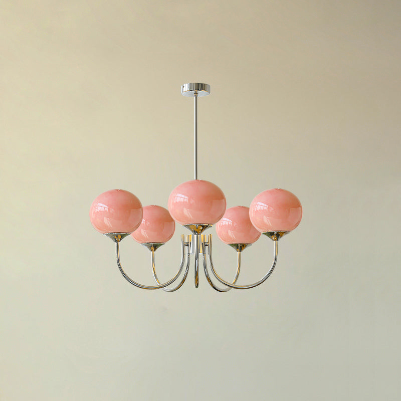 Piora - Lustre à bulles en verre rose