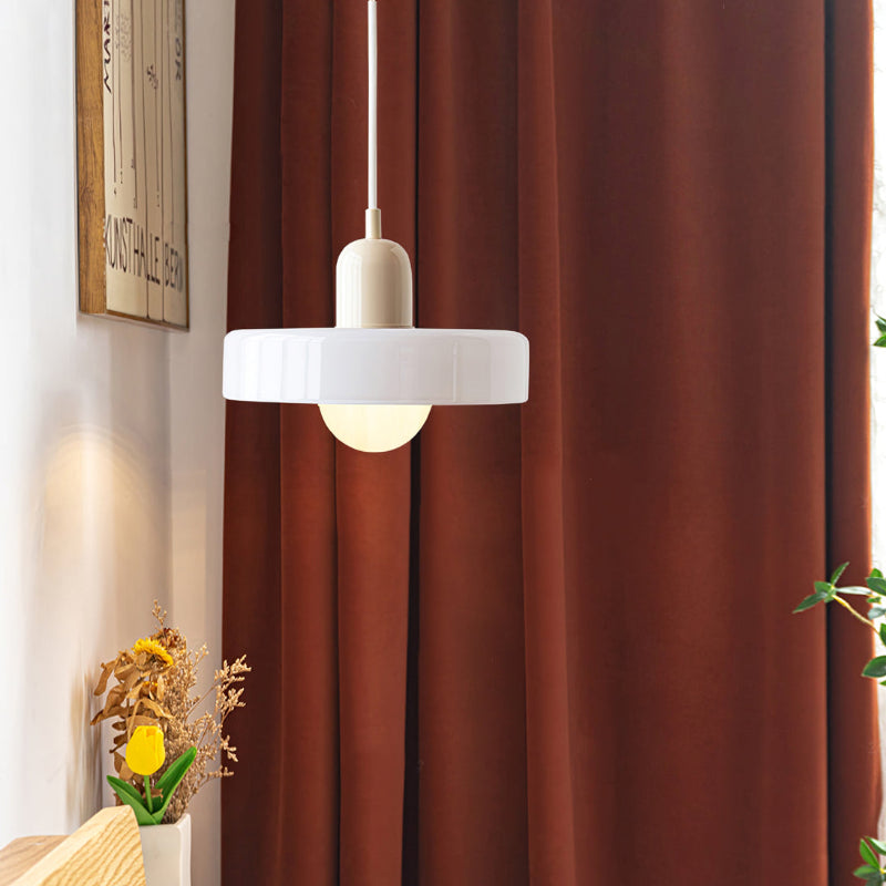 Brieno - Lampada a sospensione in vetro con stelo verticale