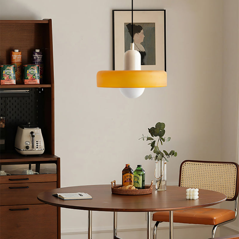 Brieno - Lampada a sospensione in vetro con stelo verticale