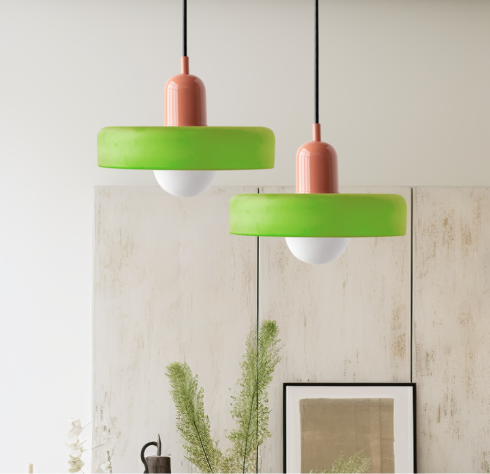 Brieno - Lampada a sospensione in vetro con stelo verticale