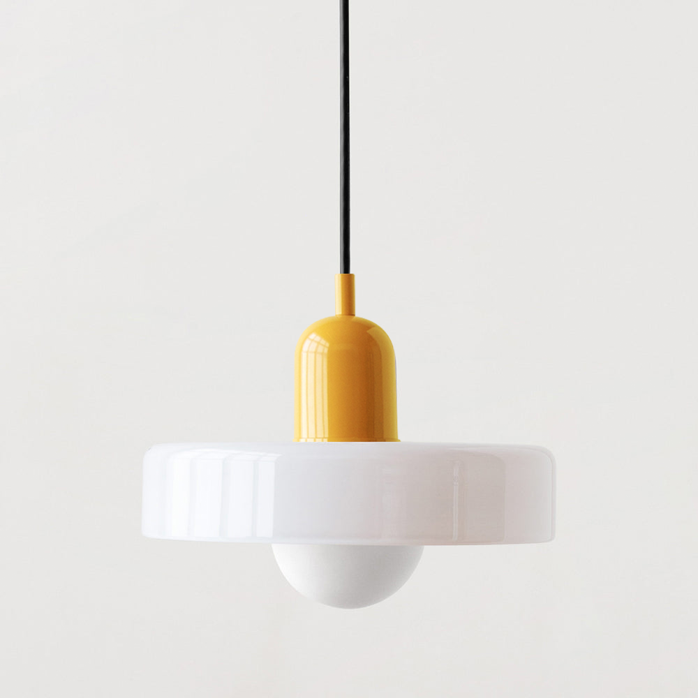 Brieno - Lampada a sospensione in vetro con stelo verticale