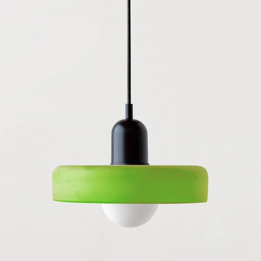Brieno - Lampada a sospensione in vetro con stelo verticale