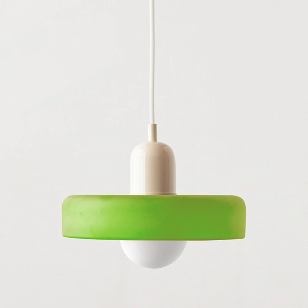 Brieno - Lampada a sospensione in vetro con stelo verticale