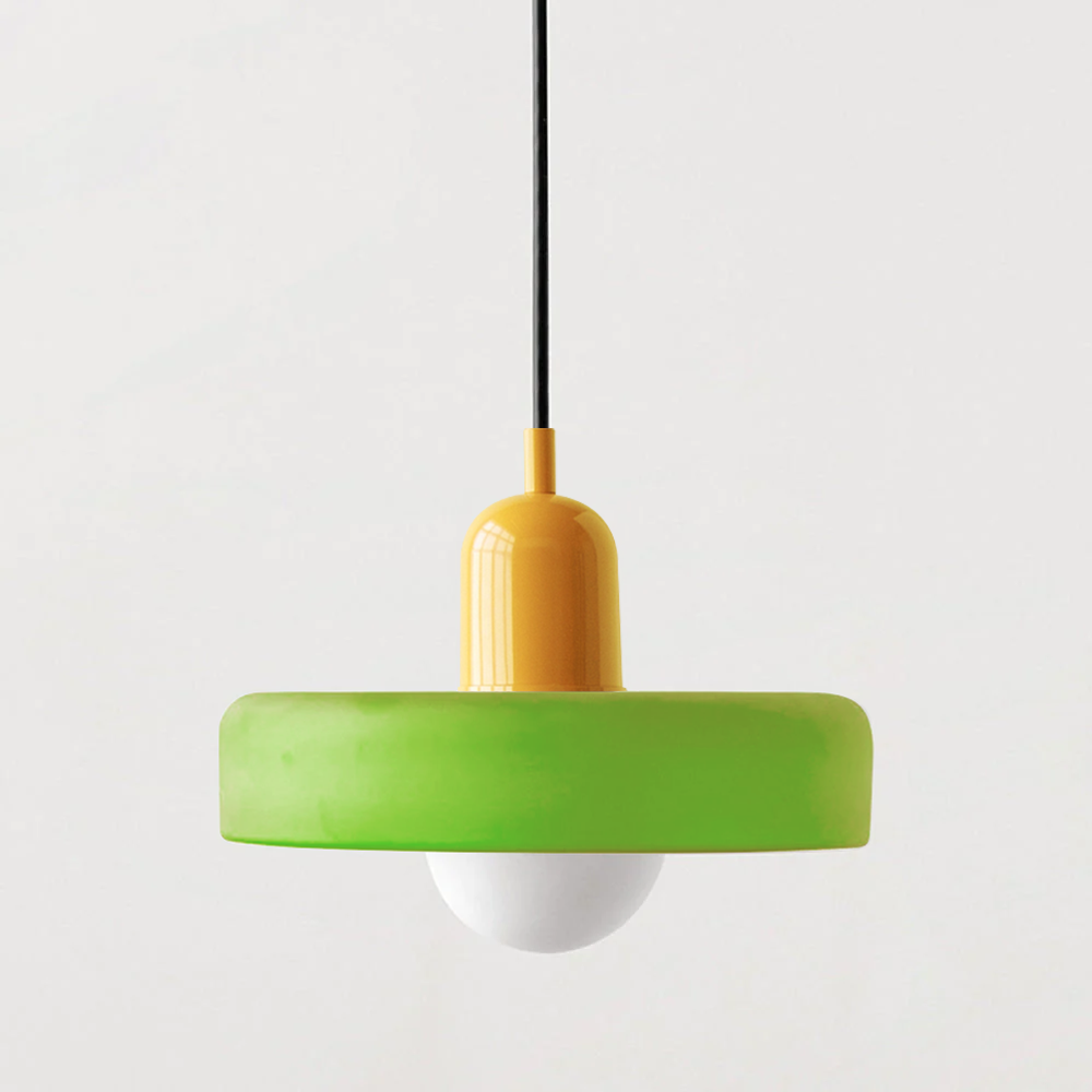 Brieno - Lampada a sospensione in vetro con stelo verticale