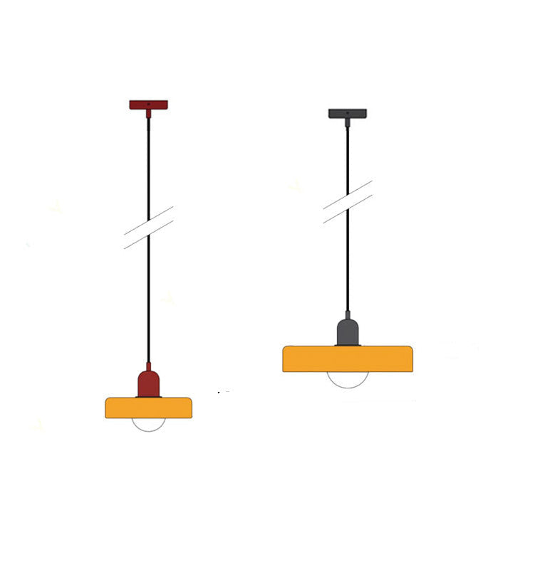 Brieno - Lampada a sospensione in vetro con stelo verticale