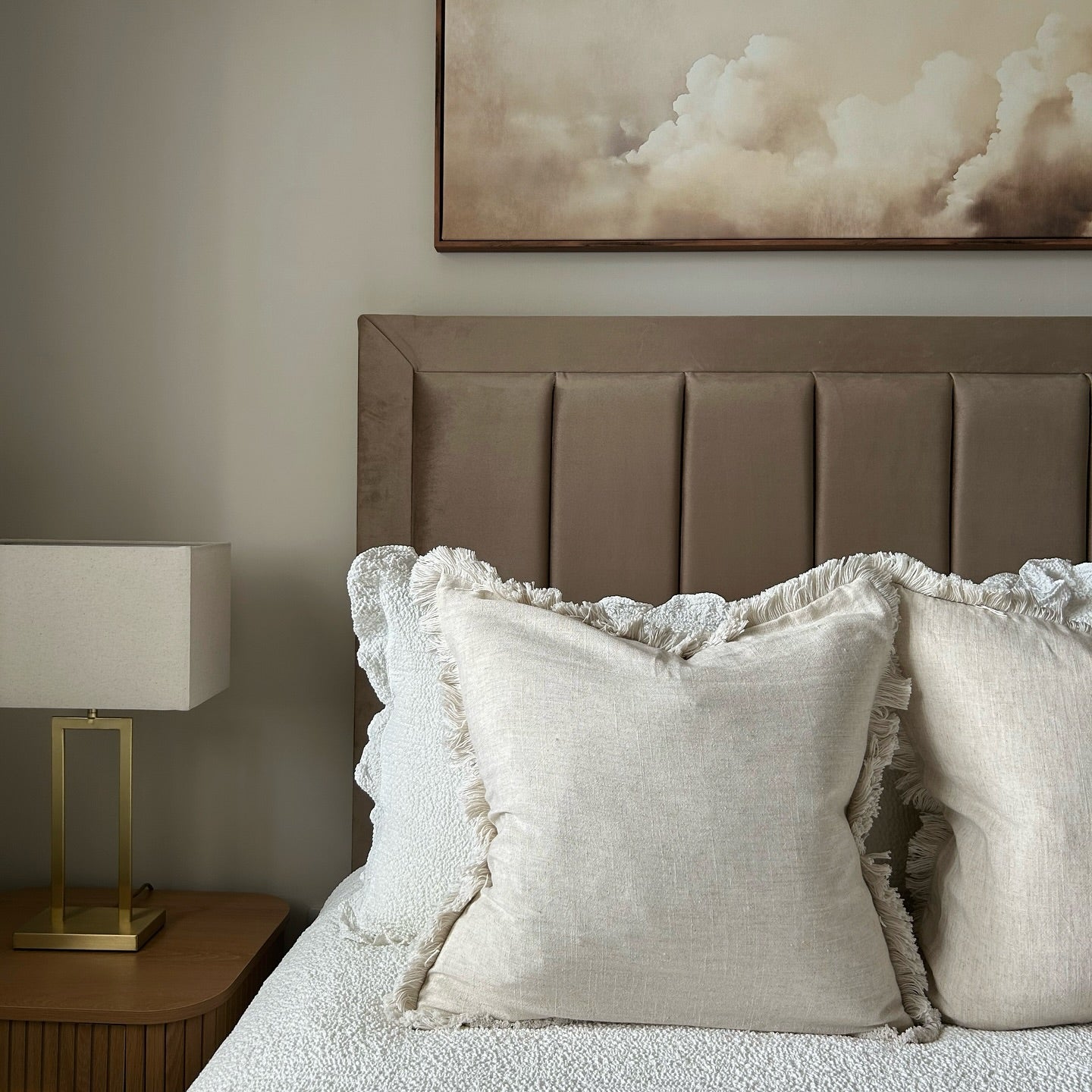 Elowen – Housses de coussin en coton et lin à volants