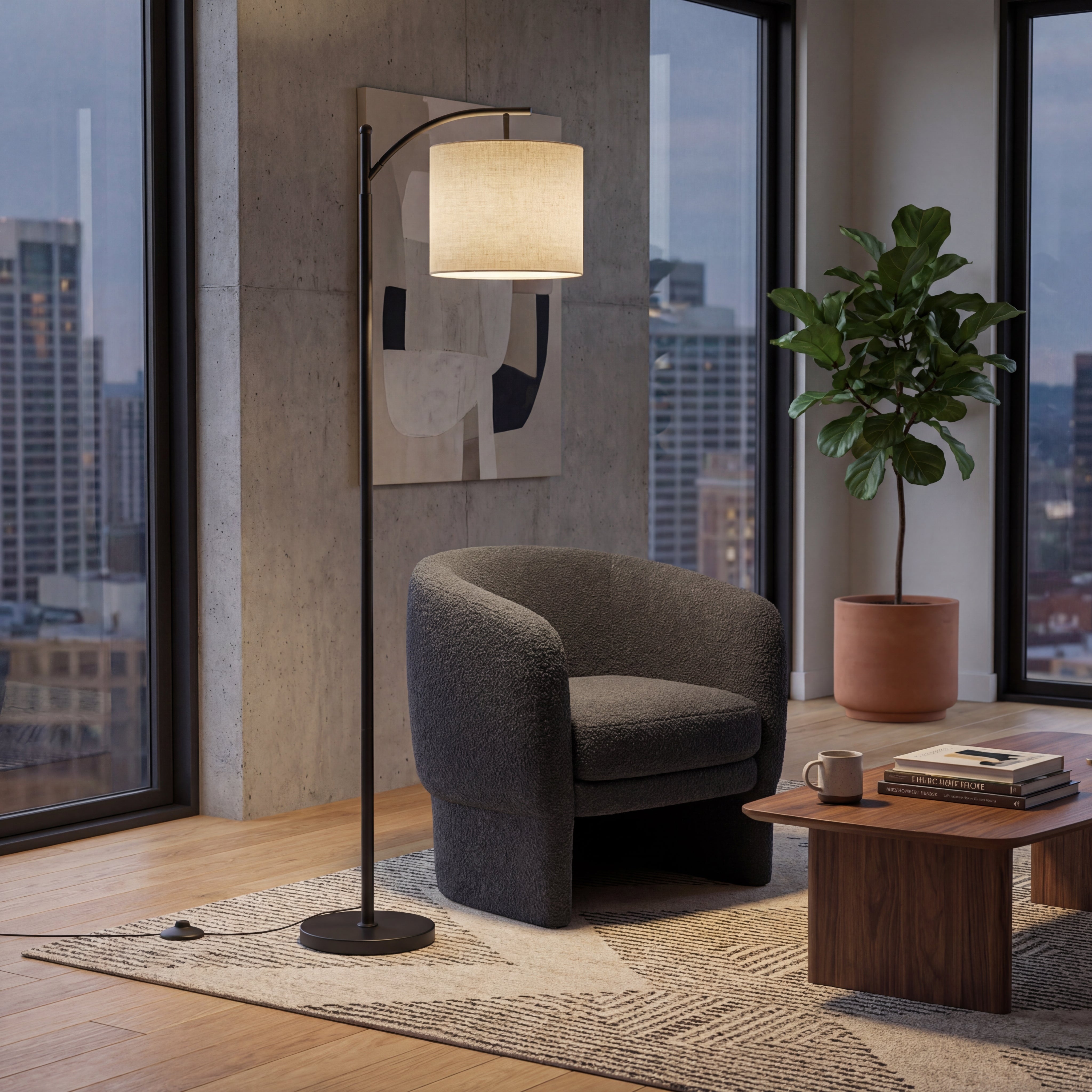 Auralis - Lampada da terra LED smart Bluetooth con luce ambientale dimmerabile