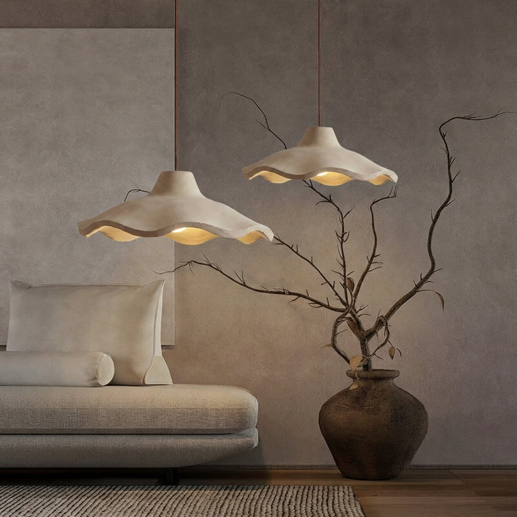 Aurelnn - Lampada a sospensione vintage in cemento a forma di fiore