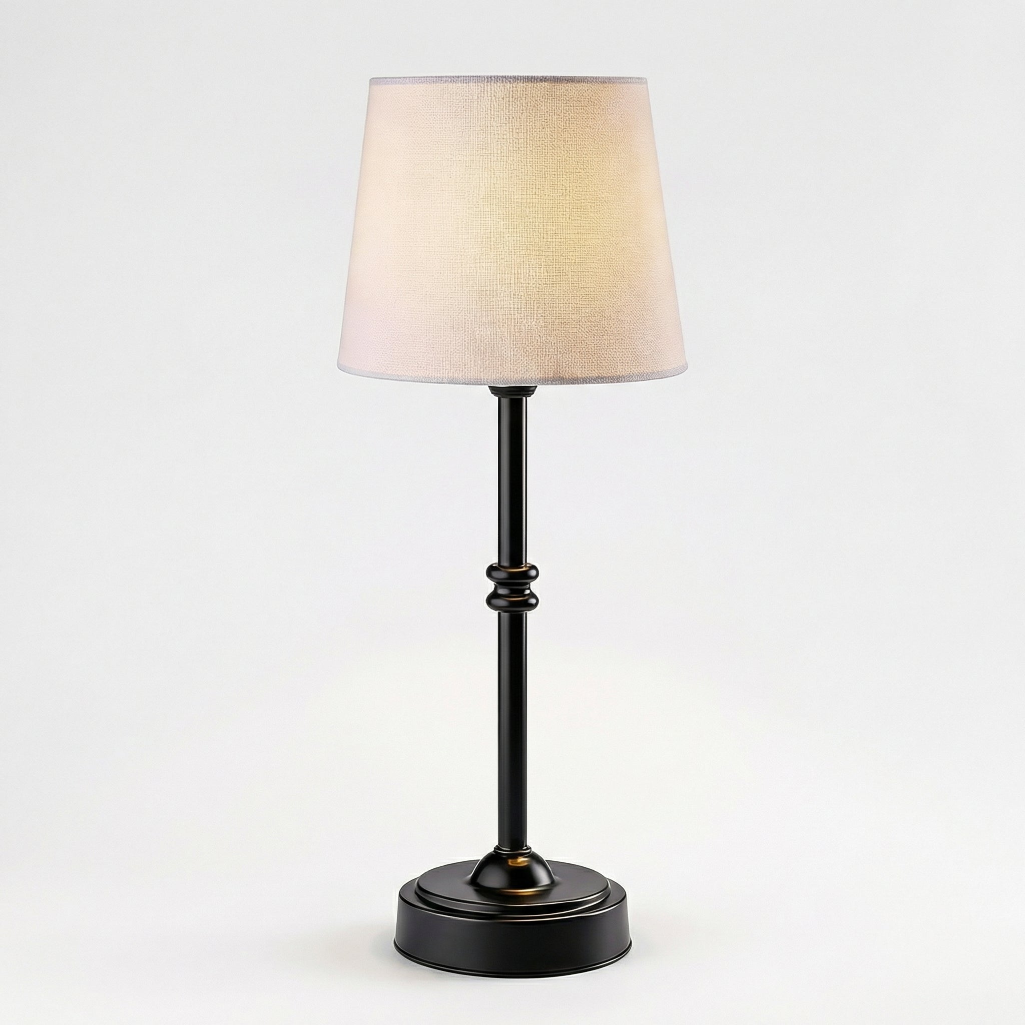 Drena - Lampada da tavolo in ottone con paralume in tessuto