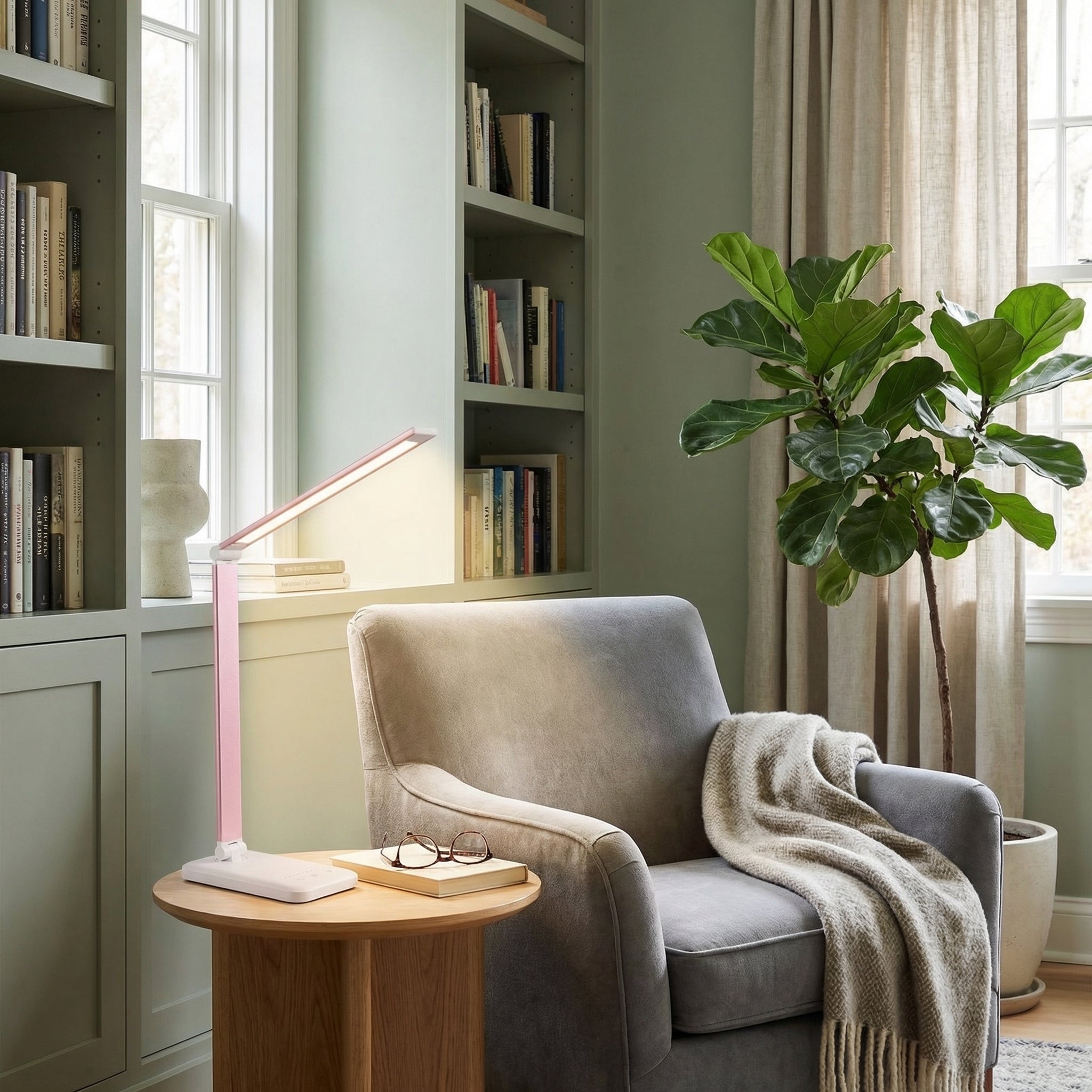 Miora - Lampada da scrivania LED regolabile con ricarica wireless  